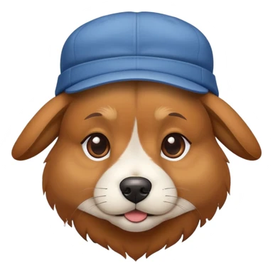 Dog wearing a backwards hat sticker