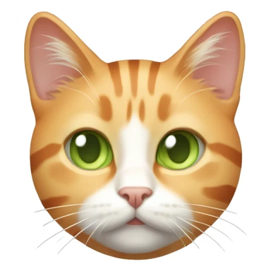 light orange stripes cat with light green eyes and a small white beard sticker