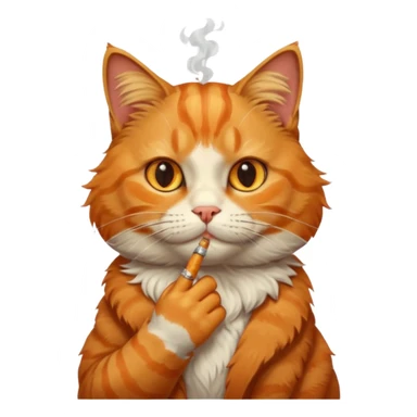 cat with cigarete sticker