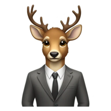 Furry deer in suit sticker