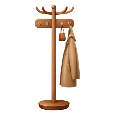 minimalist coat rack with clean lines and rounded corners in apple style sticker