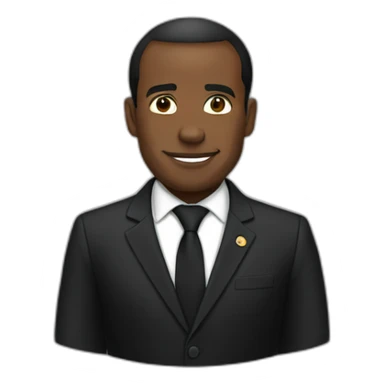 black-macron-president sticker