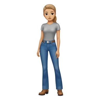 Bootcut jeans with slick back girl sticker