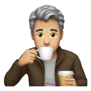 robert drinking coffee sticker