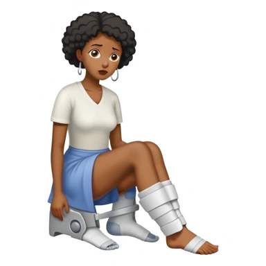 Black woman with broken foot sticker