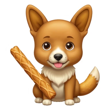Un perrito viendo un churro sticker