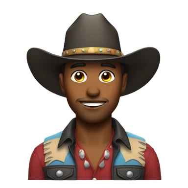 gay cowboy with pride hat sticker