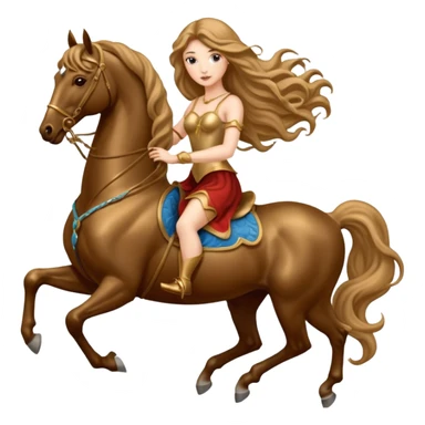 Lady Godiva rides a bronze horse naked sticker