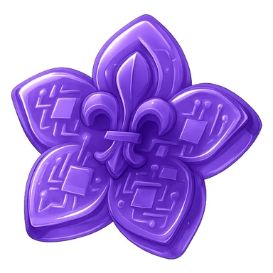 gothic flower, glossy circuit style sticker