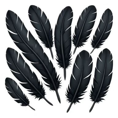bundle of black feathers sticker