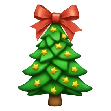 Christmas tree with a bow sticker