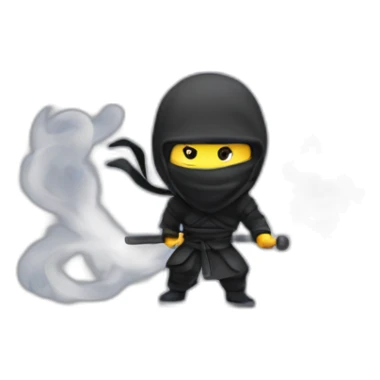 ninja disappearing in smoke sticker