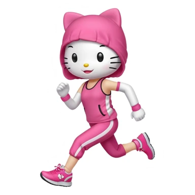 hello kitty jogging sticker