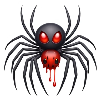 A spider with blood coming out his eyes sticker