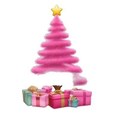 A pink Christmas tree with pink presents  sticker