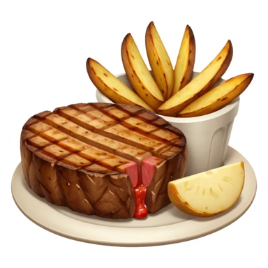 thick steak and potato wedges sticker