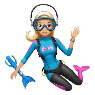 Barbie scuba diving sticker