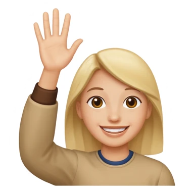 Person waving sticker