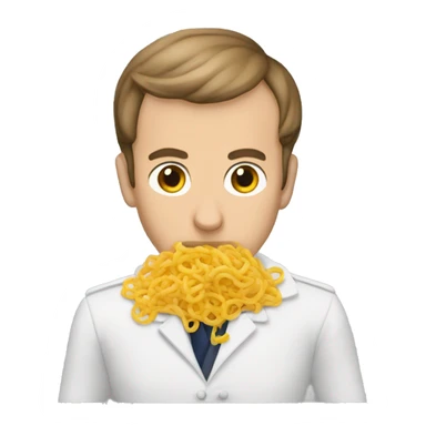 macron   qui mange des nouilles sticker