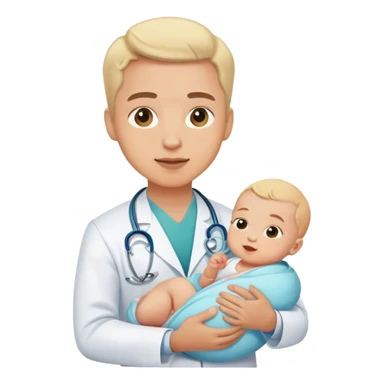 Doctor Holding a baby sticker