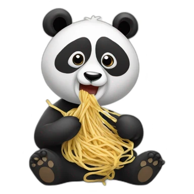 Panda qui mange des nouilles sticker