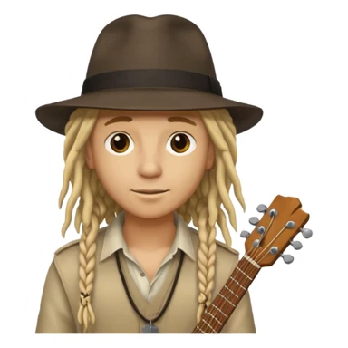 blonde Musician with dreadlocks and fedora sticker