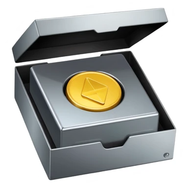 play button inside an empty box sticker