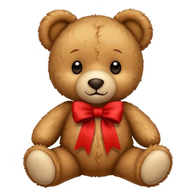 teddy bear with red ribbon sticker