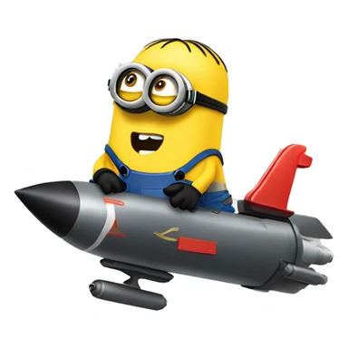 minion riding a cruise missile sticker