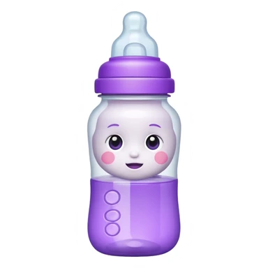 baby bottle white and purple sticker