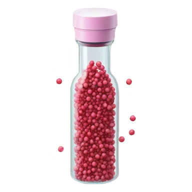 pink peppercorn in grinder bottle sticker
