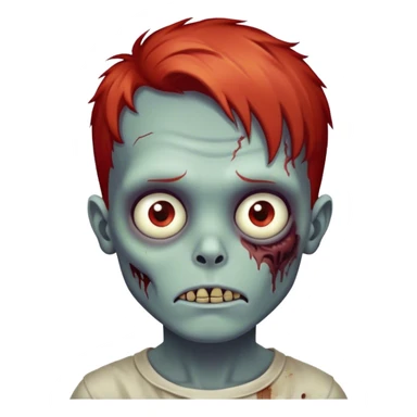 zombie boy red hair brown eyes  sticker