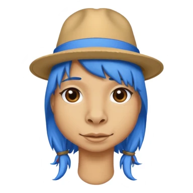 camel face with blue hair and hat sticker