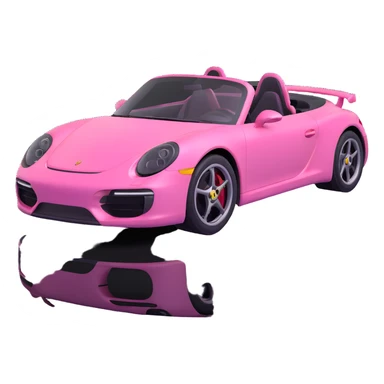 full view of a pink porsche sports car sticker
