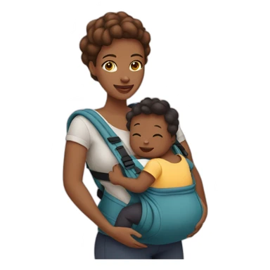 Babywearing mom with baby ergo carrier sticker