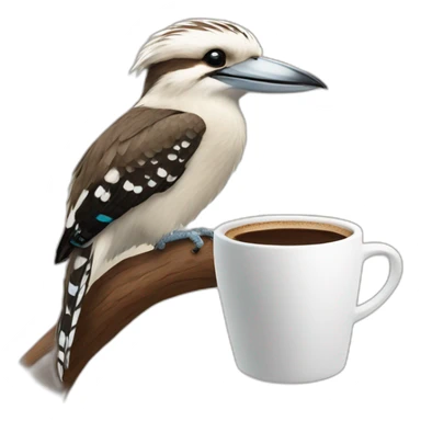 kookaburra drinking coffee sticker