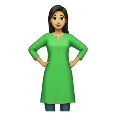 Green kurti sticker
