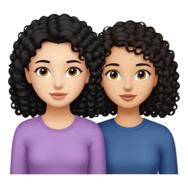 a pretty bratz fair girl with curly black hair with another girl bestfriend. Seconc girl has straight hair and is tan sticker