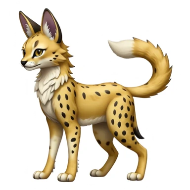 Epic Cute Dark Sergal-Serval-Vernid full body sticker