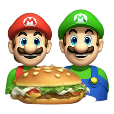 Mario and Luigi eating massa sticker