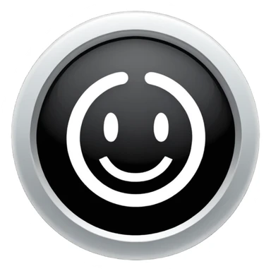 Círculo totalmente negro, adentro del círculo un símbolo de encendido y apagado en color blanco sticker