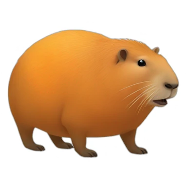 Capybara with orange over head sticker