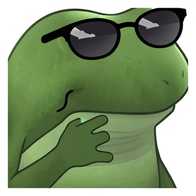 bufo robot with glowing eyes, mechanical frog, shiny metal, neon green eyes, playful expression sticker