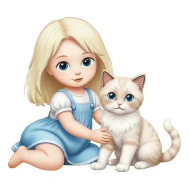 Ragdoll playing with a baby in the park sticker