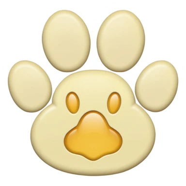 a pale pastel yellow pawprint sticker