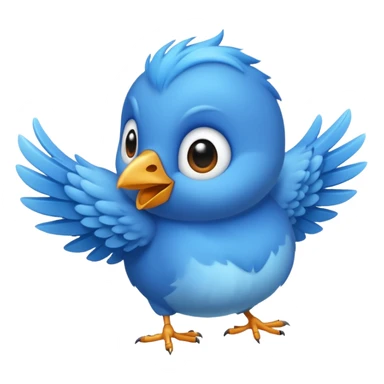 Small babyblue bird flying sticker