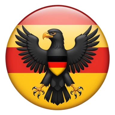 German flag with a bold black eagle in the center, clean and recognizable design, suitable for an icon or emoji, no text sticker