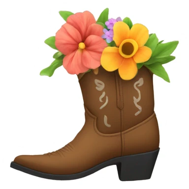 cowboy boot with flowers sticker