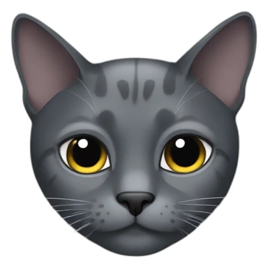 grey and black cat with one eye bigger than the other sticker
