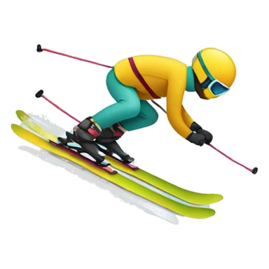 downhill skis in a crisscross formation sticker